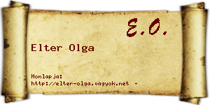 Elter Olga névjegykártya
